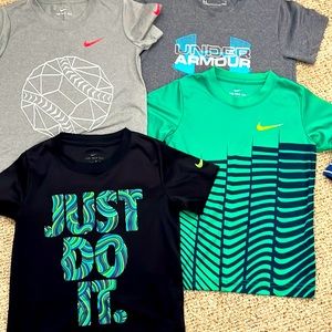 Boys - size 6 - Nike and Under Armour Dri-fit shirts - lot of 4